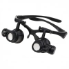 Gözlük Modeli 10X 15X 20X 25X Lens 2 Led Işıklı Büyüteç 9892G