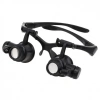 Gözlük Modeli 10X 15X 20X 25X Lens 2 Led Işıklı Büyüteç 9892G