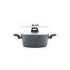 GRİ 7 PARÇA GRANİT TENCERE - TAVA SETİ 20-24CM DERİN - 27CM BASIK CAM KAPAK TENCERE - 26CM TAVA (4887)