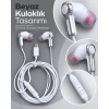 Gümüş Detaylı Silikon Başlıklı Type C Kablolu Kulaklık