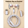 Gümüş Detaylı Silikon Başlıklı Type C Kablolu Kulaklık