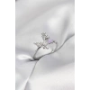 Gümüş Renk Kelebek Model Zirkon Taşlı Kadın Yüzük - TJ-BYK4138