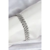 Gümüş Renk Pirinç Cuba Chain Gurmet Bileklik - TJ-BB8161
