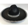 Gümüş Renk Şeritli Meksika Mariachi Latin Şapkası 55 cm Çocuk