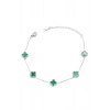 Gümüş VC Yonca Bileklik - Yeşil