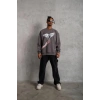Güvercin Baskılı Sweatshirt - Gri