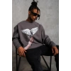 Güvercin Baskılı Sweatshirt - Gri