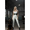 Haki Renk Kalın Kadın Kemeri, Deri Kemer Harness - Brf605