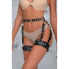 Halka Detaylı Şık Deri Jartiyer Harness - Brf1047
