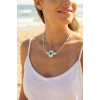 Handmade Bohem Beyaz Nazar Kolye 5886