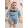 Hello Nakışlı % 100 Pamuk 2li Erkek Bebek Takım