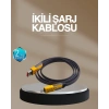 Hızlı Şarj Destekli 65w Örgülü Usb-c Ve Usb-a Çoklu Şarj Kablosu