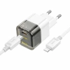 Hoco C131a Platinum Pd30w+Qc3.0 Girişli Hızlı Şarj Başlığı Ve Type-c To İphone Lightning Kablo