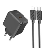 Hoco Cs15a 30w Type-c Şarj Aleti + Type-c To İphone Lightning Kablo Seti
