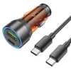 Hoco Nz12a Action Pd43w Usb + Type-c Araç Çakmaklık Hızlı Şarj Aleti + Type-c To Type-c Kablo