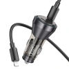 Hoco Nz12c Graceful Pd60w 2 Type-c Girişli Araç Çakmaklı Hızlı Şarj Aleti + Type-c To İphone Kablo