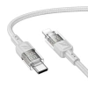 Hoco U129 Transparan Type-c To Lightning  Data Ve Şarj Kablosu 1m-(5775)