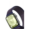 Huawei Fit 4 Hasırlı Cırtcırtlı Kordon - Mavi-Beyaz