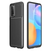 Huawei P Smart 2021 Kılıf Auto Focus Karbon Kapak - Siyah
