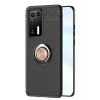 Huawei P40 Kılıf Range Yüzüklü Silikon - Siyah-Gold