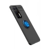 Huawei P40 Kılıf Range Yüzüklü Silikon - Siyah-Mavi