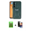 ieg™ Galaxy A25 5G Kılıf Nova Yansıma Prime - Siyah 3D Antistatik Mat Seramik Nano Ekran Koruyucu + Siyah Raze Metal Kamera Lens