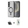 ieg™ Galaxy S23 Plus Kılıf Nova Işık Özel Seri - Şeffaf Pasifik Cam Ekran Koruyucu + Şeffaf Kamera Lens Koruma Cam