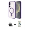 ieg™ Galaxy S23 Plus Kılıf Nova Işık Özel Seri - Şeffaf Pasifik Cam Ekran Koruyucu + Şeffaf Kamera Lens Koruma Cam
