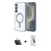 ieg™ Galaxy S23 Plus Kılıf Nova Işık Özel Seri - Şeffaf Pasifik Cam Ekran Koruyucu + Şeffaf Kamera Lens Koruma Cam