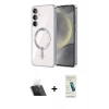 ieg™ Galaxy S23 Plus Kılıf Nova Işık Özel Seri - Şeffaf Pasifik Cam Ekran Koruyucu + Şeffaf Kamera Lens Koruma Cam