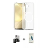 MARSİLYAN™- Galaxy S24 Kılıf Siluet Minimal Prime - Şeffaf Pasifik Cam Ekran Koruyucu + PVD Metal Kamera Lens - SH