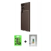 ieg™ Galaxy S25 Ultra Kılıf Eksen Form Prime - Şeffaf Polymer Nano Ekran Koruyucu + Natural Grey Raze Metal Kamera Lens