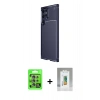 ieg™ Galaxy S25 Ultra Kılıf Eksen Form Prime - Şeffaf Polymer Nano Ekran Koruyucu + Natural Grey Raze Metal Kamera Lens