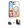 ieg™ iPhone 11 Kılıf Ahenk Doku Özel Seri - Siyah 3D Antistatik Mat Seramik Nano Ekran Koruyucu + Şeffaf Kamera Lens Koruma Cam