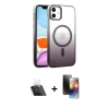 ieg™ iPhone 11 Kılıf Ahenk Doku Özel Seri - Siyah 3D Antistatik Mat Seramik Nano Ekran Koruyucu + Şeffaf Kamera Lens Koruma Cam