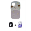 ieg™ iPhone 11 Kılıf Akış Yansıma - Siyah Bilvis 5in1 5D Magic Hayalet Cam Ekran Koruyucu + Mavi PVD Metal Kamera Lens