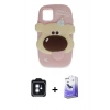 ieg™ iPhone 11 Kılıf Akış Yansıma - Siyah Bilvis 5in1 5D Magic Hayalet Cam Ekran Koruyucu + Mavi PVD Metal Kamera Lens