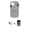 ieg™ iPhone 11 Kılıf Akış Yansıma - Siyah Buffer Hayalet Cam Ekran Koruyucu + Lacivert Pers Alüminyum Kamera Lens