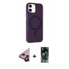 MARSİLYAN™- iPhone 11 Kılıf Çekirdek Modern Prime - Siyah 360 Mat Full Body Arka Koruyucu + Raze Metal Kamera Lens - SH
