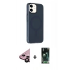 MARSİLYAN™- iPhone 11 Kılıf Çekirdek Modern Prime - Siyah 360 Mat Full Body Arka Koruyucu + Raze Metal Kamera Lens - SH