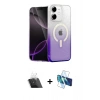 ieg™ iPhone 11 Kılıf Eksen Minimal Özel Seri - Siyah 3D Antistatik Cam Ekran Koruyucu + Şeffaf Kamera Lens Koruma Cam