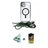 ieg™ iPhone 11 Kılıf Eksen Özel Seri - Siyah Buffer Cam Ekran Koruyucu + Mavi Raze Metal Kamera Lens