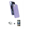 MARSİLYAN™- iPhone 11 Kılıf İz Işık Koleksiyonu - Siyah 34D Hayalet Izgaralı Cam + Pers Alüminyum Kamera Lens - YL