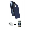 MARSİLYAN™- iPhone 11 Kılıf İz Işık Koleksiyonu - Siyah 34D Hayalet Izgaralı Cam + Pers Alüminyum Kamera Lens - YL
