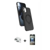 MARSİLYAN™- iPhone 11 Kılıf İz Işık Koleksiyonu - Siyah 34D Hayalet Izgaralı Cam + Pers Alüminyum Kamera Lens - YL