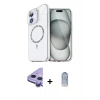 ieg™ iPhone 11 Kılıf Kıvılcım Form Prime - Siyah Joko Magic 5D Cam + Mor Raze Metal Kamera Lens
