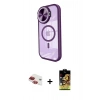 ieg™ iPhone 11 Kılıf Kıvılcım Modern Koleksiyonu - Siyah Buffer Cam Ekran Koruyucu + Kırmızı Pers Alüminyum Kamera Lens
