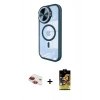 ieg™ iPhone 11 Kılıf Kıvılcım Modern Koleksiyonu - Siyah Buffer Cam Ekran Koruyucu + Kırmızı Pers Alüminyum Kamera Lens