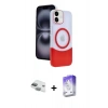 ieg™ iPhone 11 Kılıf Kozmos Form Özel Seri - Siyah Bilvis 5in1 3D Magic Cam Ekran Koruyucu + Yeşil Pers Alüminyum Kamera Lens