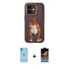 ieg™ iPhone 11 Kılıf Nova Form Koleksiyonu - Siyah Buffer Hayalet Cam Ekran Koruyucu + Mavi Neon Fosforlu Kamera Lens
